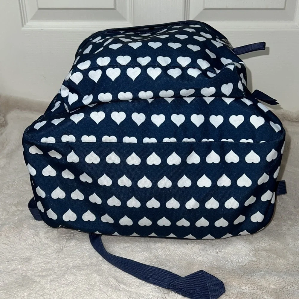 Jansport Superbreak Navy With White Hearts Backpack